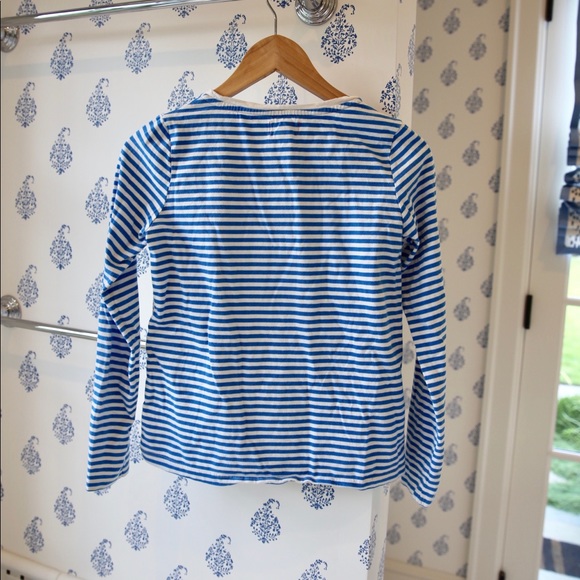 Long Sleeved Blue Striped Tee - Picture 2 of 6